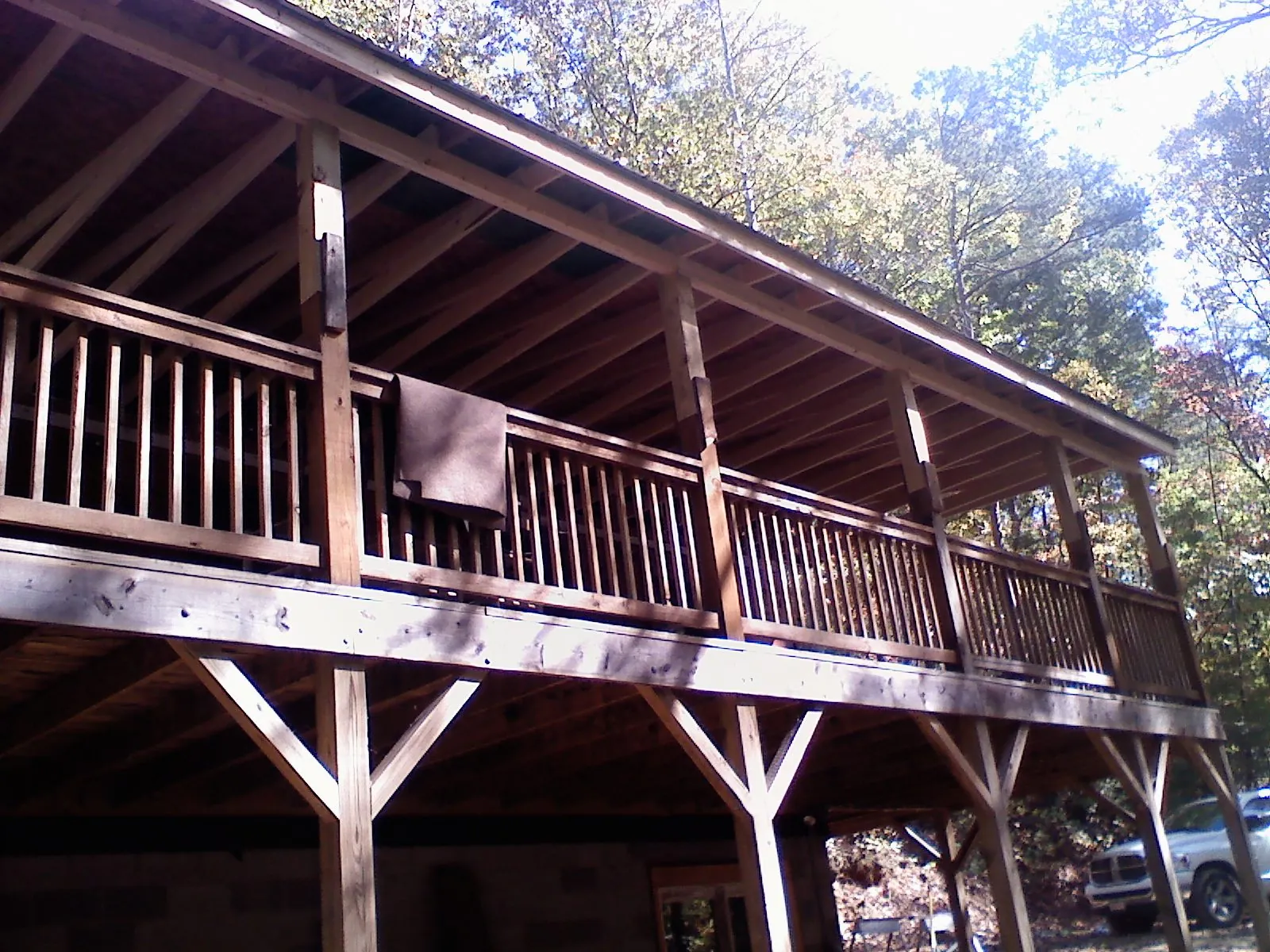 Timber framing under a new elevated porch and deck — Roof Leak Repair in Moulton by Roofing Brothers